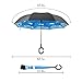 Inverted Umbrella Double Layer Windproof UV protection Cars Reverse Umbrella for Car Rain Outdoor with C-shaped Hands Free Handle by Habiter (sky blue)