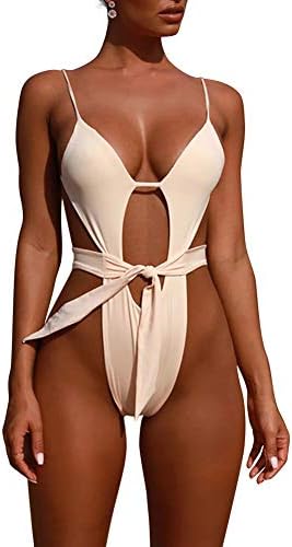 Sexy Backless Cutout Thong Swimsuit for Women One Piece Monokini Bathing Suit