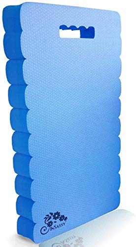 InSassy Garden Kneeler Pad - Kneeling Mat Gardening Baby Bath Work Yoga Exercise & Prayer - High Density Knee Pad, Blue (Largest & Thickest - 22 x 11 x 1 1/2 Inches)