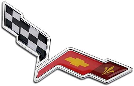 ffomo Bearfire Rear and Front Bumper Emblem for Corvette C6 2005 2006 2007 2008 2009 2010 2011 2012 Inserts Not Decals color2 (Front，Rear andside Bumper Emblem color2)
