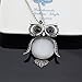 Latigerf Women's Lucky Vintage Owl of Night Pendant Necklace and Long Chain Vintage Created-opal