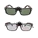 ZYZH Polarized Clip On Sunglasses Flip Up Fit Over Night Vision Glasses Anti Glare for Men Women Driving Sports 2 Pairs with Box -Yellow+Green