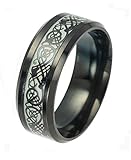 Tanyoyo Luminou Black Celtic Dragon Rings For Men