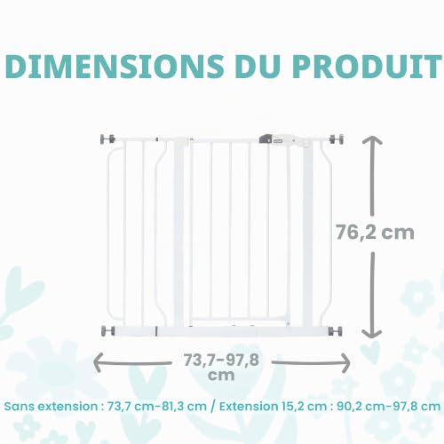 Regalo Easy Step Gate - White - Fits Gaps Between 29" and 39" Wide
