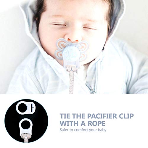 FENICAL Soft Silicone Baby Pacifier Clips Holders Baby Nipple Rings (Transparent) 10pcs