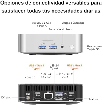 A6 Mini PC con AMD Ryzen 7 6800H, 1TB SSD + 16GB DDR5
