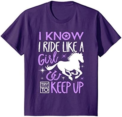 Kids Horse Riding, Horseback Riding T-Shirt Horse Girl Gift Shirt 8 Purple