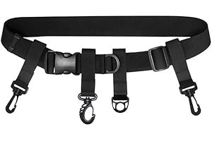 SHERIFFDRINK Black Fishing Wade Belt Adjustable Fishing Wader Belt 56'' Max Length Waist for Fly Fishing Surfing Kayak Multifunctional Fishing Tackle Storage Wading Belt Adjustable Nylon Wading Belt