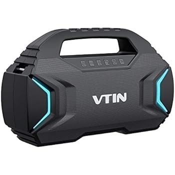 VTIN R7 Bluetooth Speakers, Waterproof Outdoor Speakers with Powerful Bass, 50W Wireless Stereo Pairing Speaker with 30H Playtime, 7 Lighting Mode, Support TF Card, Suitable for Party/Camping/Outdoor