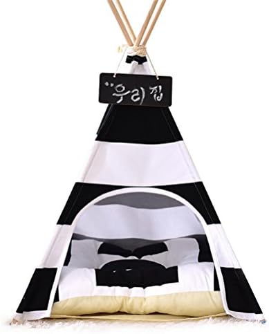 MEIQI Pet Teepee Dog House Toy Tent Dog Bed with Cushion 55×55×65cm