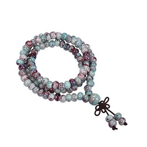Cat eye jewels 108 buddhist prayer beads porcelain medi…