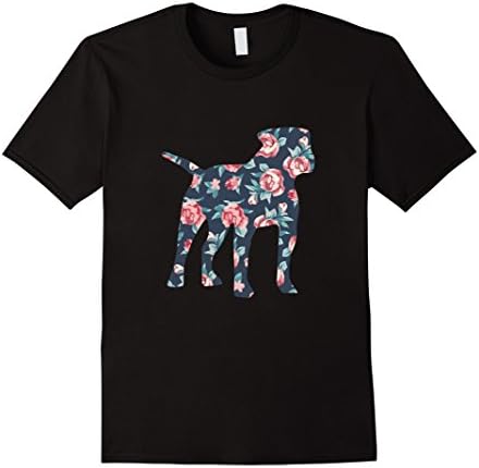 American Bulldog Floral Roses T Shirt Bully Love