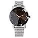 Start Unisex Man's Women's Crystal Stainless Steel Wrist Watch Bracelet (Black)
