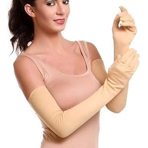 Qraftink® Women Men Cotton Full Hand Gloves for Biking and Driving Dust, Pollution and Sunburn Sunlight Protection…