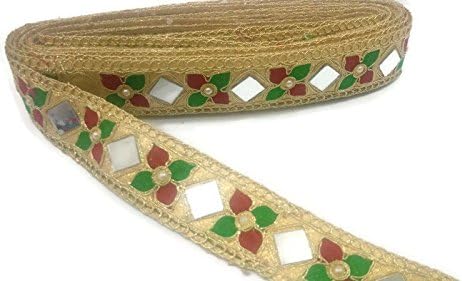 Idukaancrafts Mirror Sari Border 09 Yd 1.8" Wide