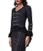 Belle Poque Steampunk Victorian Coat Fancy Dress Jacket for Women Silver Studs Black Size M BP223-1