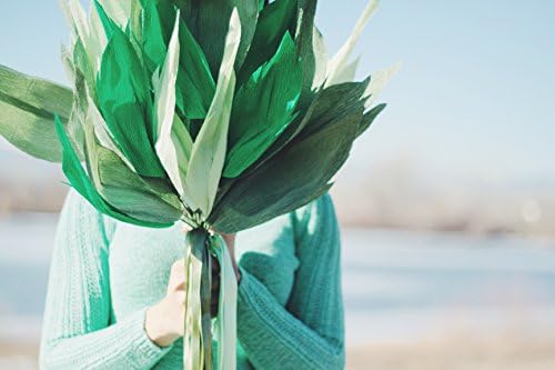 Green leaves bouquet. Fun alternative to wedding flowers. Garden party decor. Wedding paper flowers. Baby shower centerpiece. Green decor