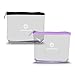 Squeeze Pod TSA Approved Clear Toiletry Bag, Small Quart Size Carry On Bag for Travel Size Toiletries & Cosmetics - Durable PVC Plastic with Heavy Duty Zipper, Black & Purple Trim, Pack of 2 (CTBPB)
