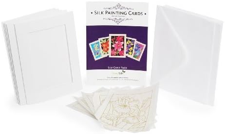 Silk Painting Cards - Lily pack includes 5 cards, envelopes and pre-printed silk designs