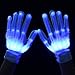 Elar Julie LED 12-Color Flashing Skeleton Gloves - Novelty Halloween Costume Party Gloves, 1 Pair, White