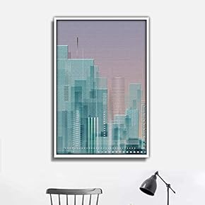 Framed Canvas Wall Art for Living Room, Bedroom Abstract City Theme Canvas Prints for Home Decoration Ready to Hang - 16x24 inches