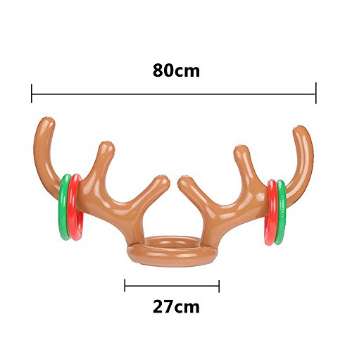 Yexpress Pack of 2 Inflatable Reindeer Antler Ring Toss Game for Christmas Party, Christmas Gift