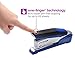 Bostitch Office InPower Spring-Powered Premium Desktop Stapler - One Finger, No Effort, Blue/Silver (1118)