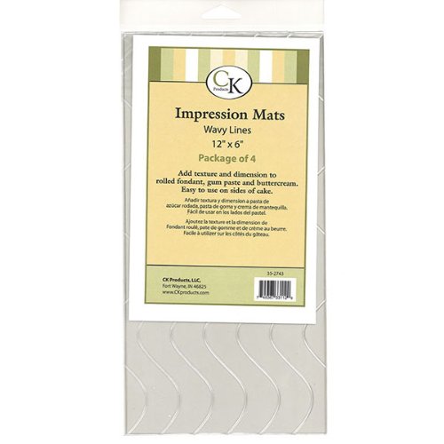 Fondant Impression Mat -Wavy Lines- Pkg of 4