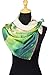 Elegna Women 100% Silk Art Collection Scarves (Green Lotus)