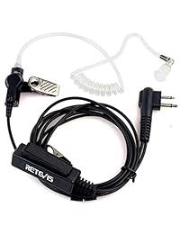 Retevis 2 Pin Covert Auriculares con micrófono acústico PTT para Motorola Radio 2 Way GP88 300 CT150 P040 pro1150 SP10 xtn500 (1 paquete)