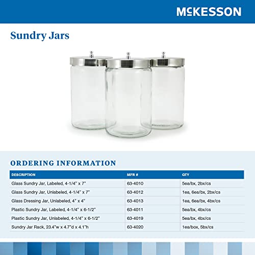 McKesson Sundry Glass Jar, Stainless Steel Lid, Unlabeled, 4 1/4 in x 7 in, 1 Count Pricepulse