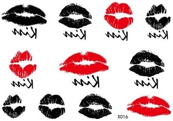 GGSELL GGSELL new release look like real temporary tattoos stickers sexy and sweet kiss, red lips and black lips