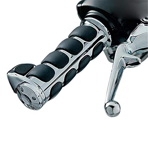 Motorcycle Handlebar Grips 1" 25mm Non-slip Hand Grip For Motorcycles Cruisers Motor bikes Choppers (Black-B)