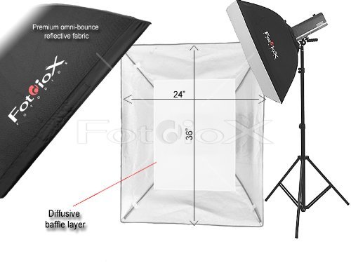 Fotodiox Pro Softbox 24" x 36" with Speedring for Norman 900 Series, LH2000, 2400, 2500