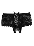 SOLYHUX Women's Sexy Lingerie Criss Cross Lace Boyshorts Panty Thong Underwear