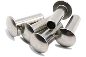 HH FASTENERS M5 x 10mm Truss Head Semi Tubular Rivet,Staniless Steel,Pack 50-Piece