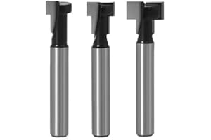 T Slot Router Bit 1/4 Inch Shank Keyhole Router Bit Set - 5/16, 3/8, 1/2 Inch Cut Diameter Woodworking Tool 3 Pcs