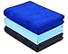 HOPESHINE Microfiber Sports Towel Soft Travel Towels Fast Drying Gym Towels 3-Pack 16inch X 32inch (Dark Blue+Light Blue+Grey)