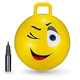 Space Hopper Ball, Jumping Ball, Hopping Ball, Hippity Hop Ball for Kids Ages 7-9, Bouncy Ball with Handles, Kangaroo Bouncer, Sit and Bounce, 20 Inches (Pump Included)