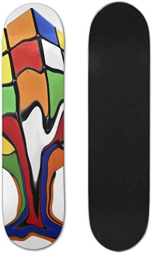 Melting Rubik's Cube Vogue Double Warped Skateboard Deluxe Longboard Skate Boards