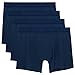 DAVID ARCHY Men's 3 Pack Ultra Soft Micro Modal Boxer Briefs with Fly Drop Needle Style Boxers (M, Navy Blue)