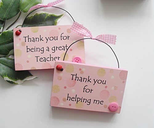 Thank you Teacher and Thank you for helping me Classroom Assistant twin pack gift plaques