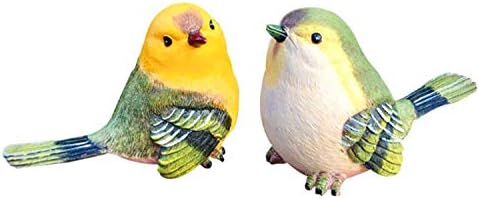 Liteet Bird Animal Garden Statues Figurine Funny Garden Décor Outdoor Sculpture Resin Lawn Ornaments Decor - Best Indoor Outdoor Decorations for Patio Yard Office and House (Yellow + Green)