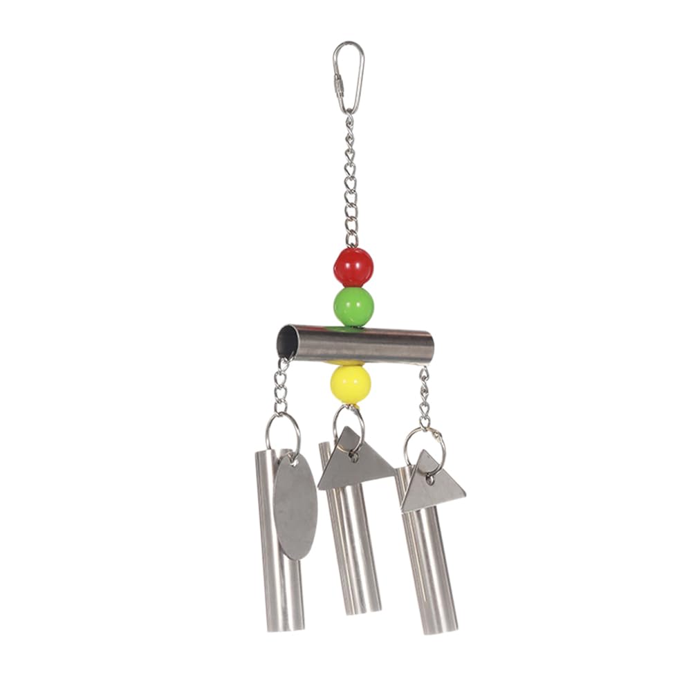iplusmile Stainless Steel Parrot Bell Toy - Interactive Hanging Bird Cage Accessory for Medium to Large Parrots, Cockatiels, and Parakeets - Engaging Sound, Easy Installation