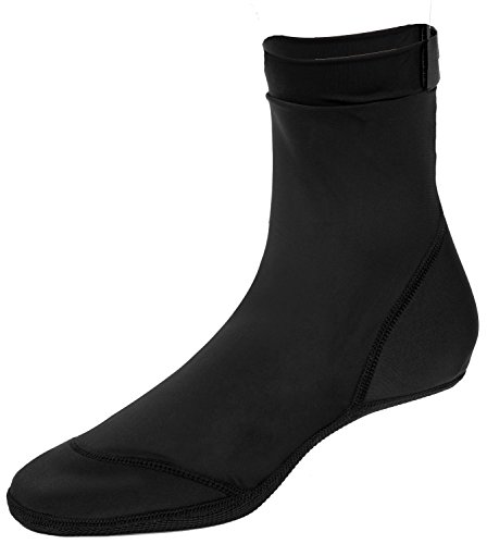 Beach Socks 3MM For Sand Volleyball and Beach Soccer Snorkeling and Wtersports [2Pairs] (Hi Top Black-Blue, M Women 8.5-10/Men 7-8.5) - Thumbnail 2
