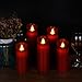 Vinkor Flameless Candles Flickering Candles Burgundy Red Color Decorative Battery Flameless Candle Classic Real Wax Pillar With Dancing LED Flame & 10-key Remote Control 2/4/6/ 8 Hours Timers