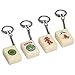 Yellow Mountain Imports Mahjong-Inspired Keychain Set: Stylish Collection of 4 Exquisite Tile Keychains