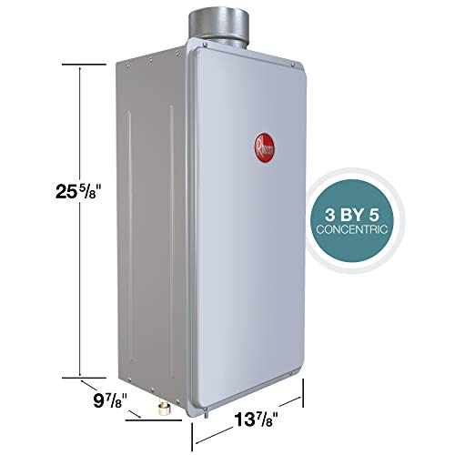 Rheem RTG70DVLN1 Tankless 70 Direct Vent Indoor Water Heater, Gray
