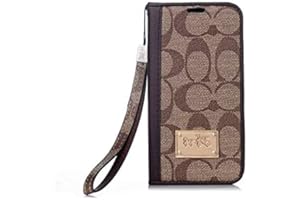 VTIOD Wallet Case for iPhone 15 Pro Max with Card Holder, Luxury Monogram Magnetic Shockproof Leather Flip Cover Case for Apple iPhone 15 Pro Max 6.7 inch 2023 Release Light Brown