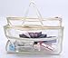 HOYOFO Clear Handbag Organizers Travel Makeup Toiletry Storage Bag Purse Insert, Beige